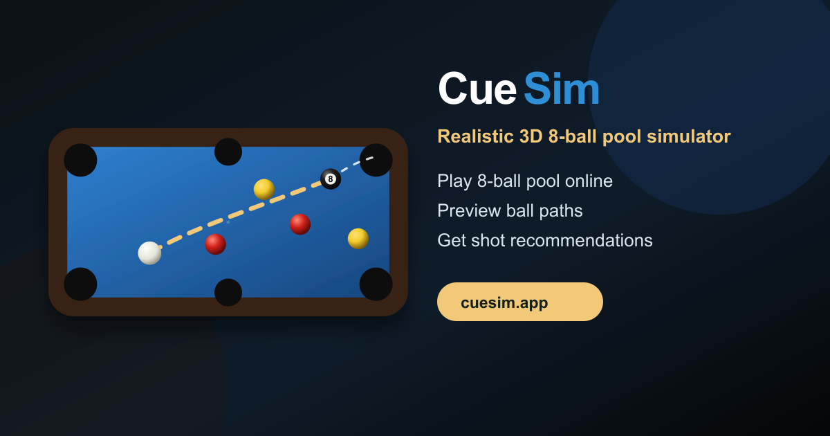 CueSim 3D台球桌与出杆推荐预览